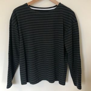 Blue and green stripped shirt